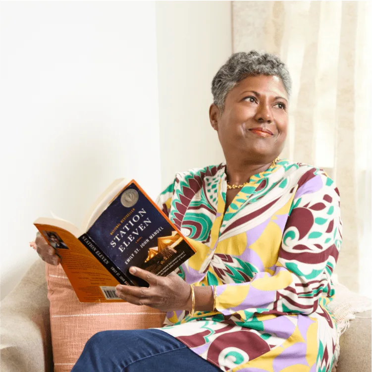 Woman reading a book