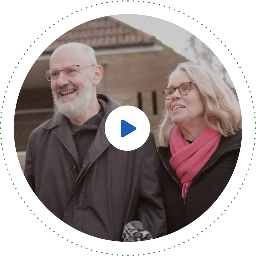 Wife and husband posing together