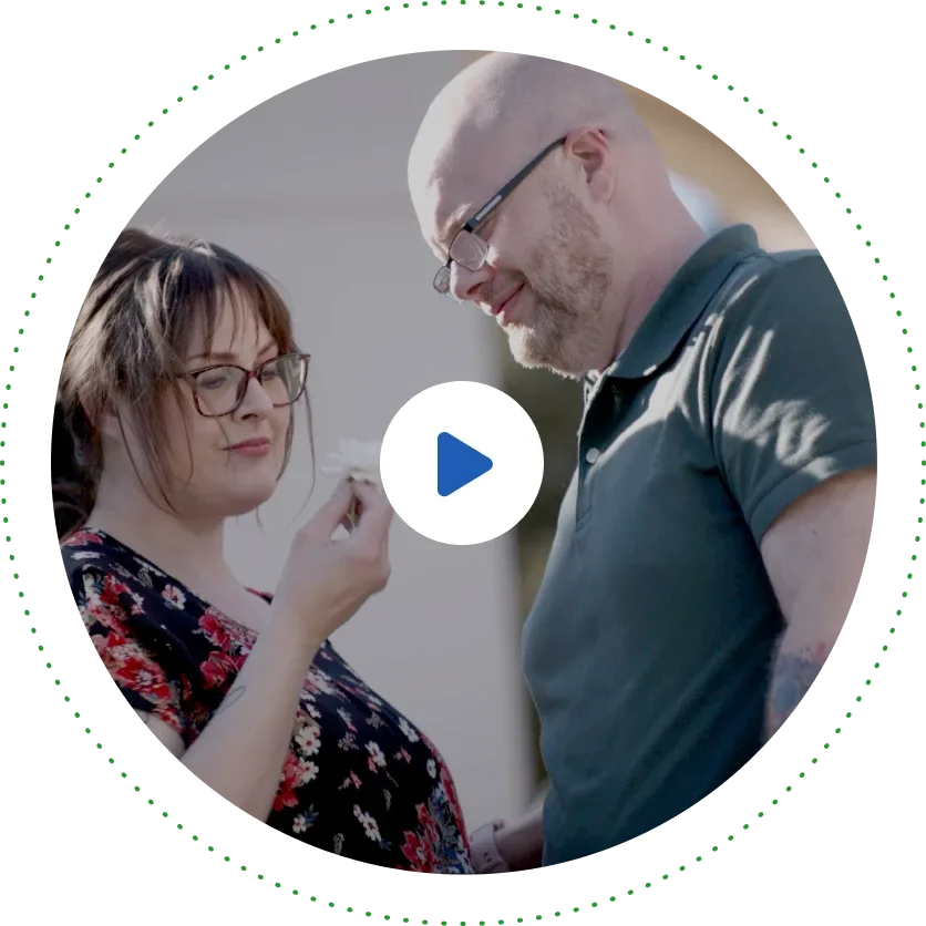 Wife and husband posing together